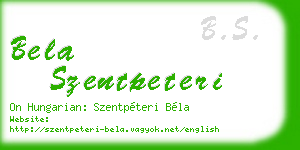 bela szentpeteri business card