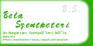 bela szentpeteri business card